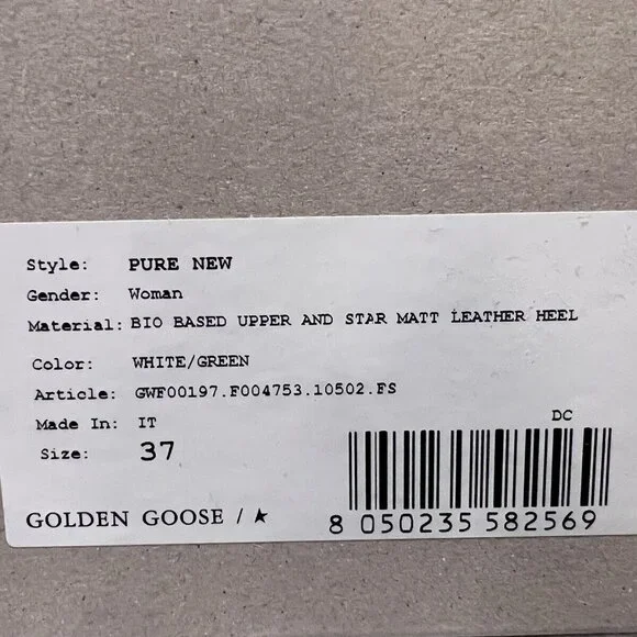 NIB Golden Goose ‘PURE STAR’ Sneaker Superstar Hi star Ball Stardan Women Sz 37 - Picture 9 of 9